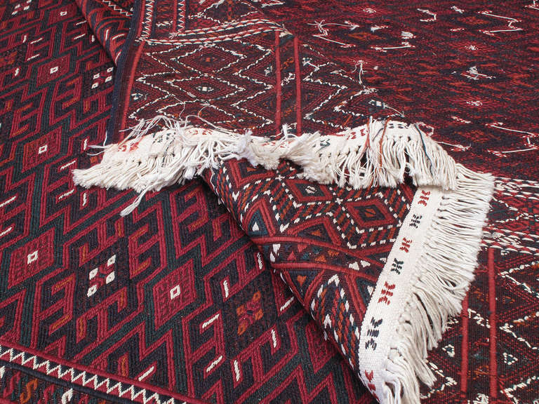 Cotton Turkmen Palas 'Kilim' Rug For Sale