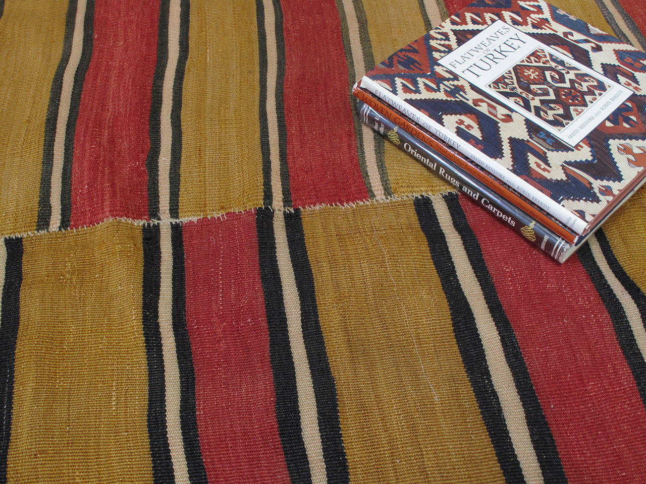 Banded Kilim Runner Rug in Two Panels In Good Condition In New York, NY