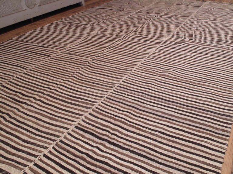 Hand-Woven Striped Kilim