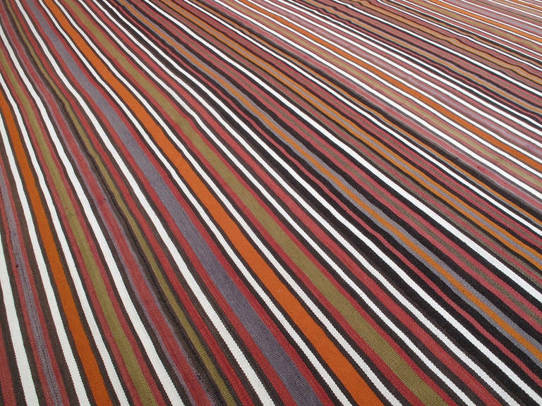 Kilim Large and Colorful Striped Jajim Rug