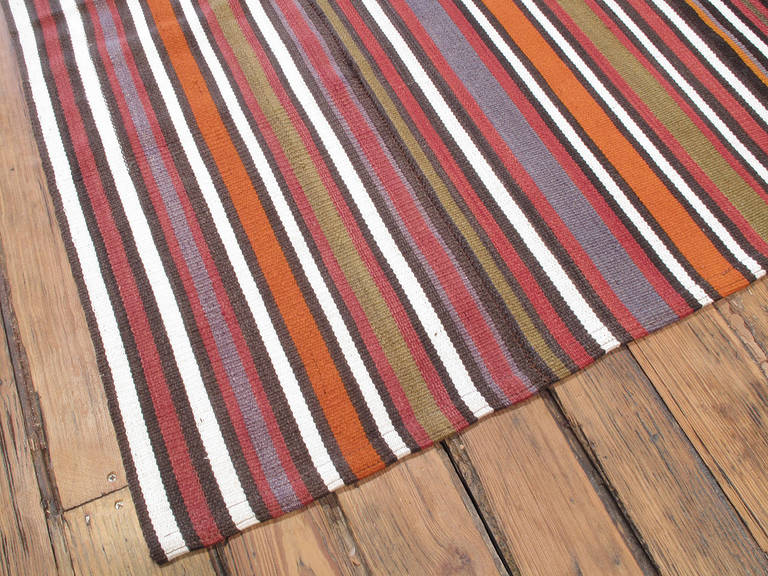 Large and Colorful Striped Jajim Rug In Good Condition In New York, NY