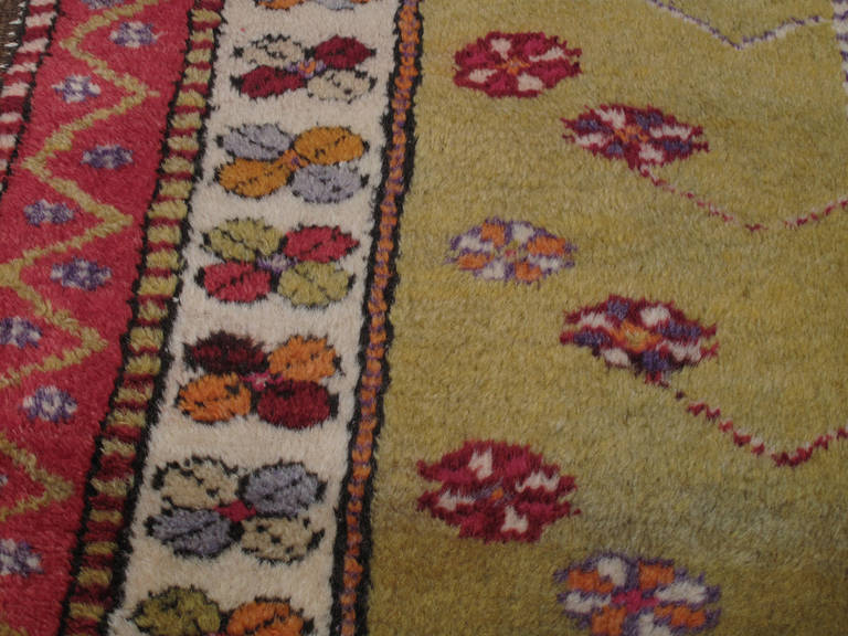 Hand-Knotted Small Yuntdag Rug with Tree-of-Life