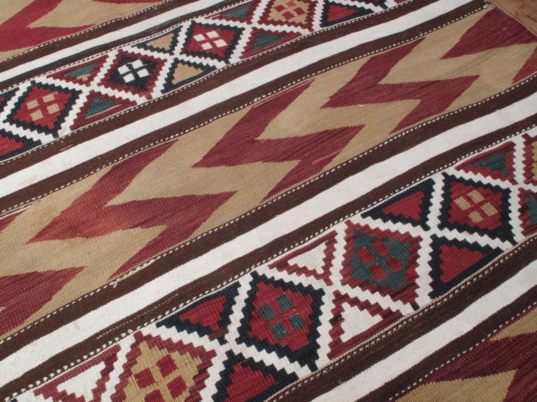 Azerbaijani Antique Shahsavan Kilim Rug