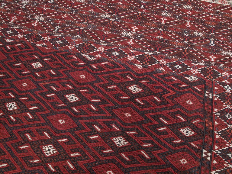 19th Century Antique Turkmen Palas Rug For Sale