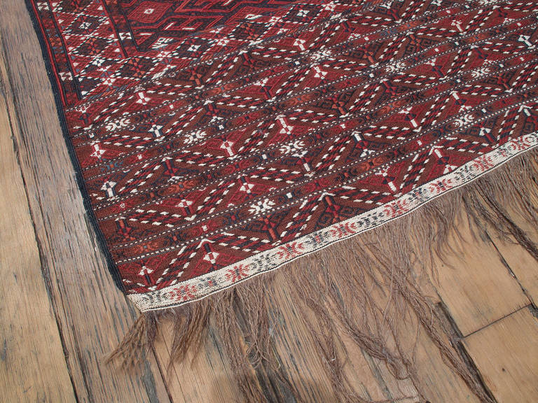 Cotton Antique Turkmen Palas Rug For Sale