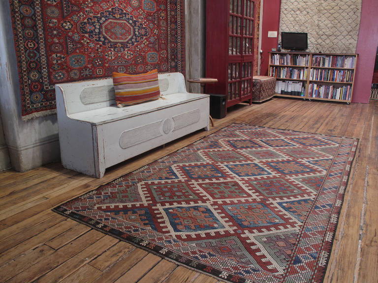 A beautiful antique tribal flat-weave from Western Turkey, woven in the intricate 