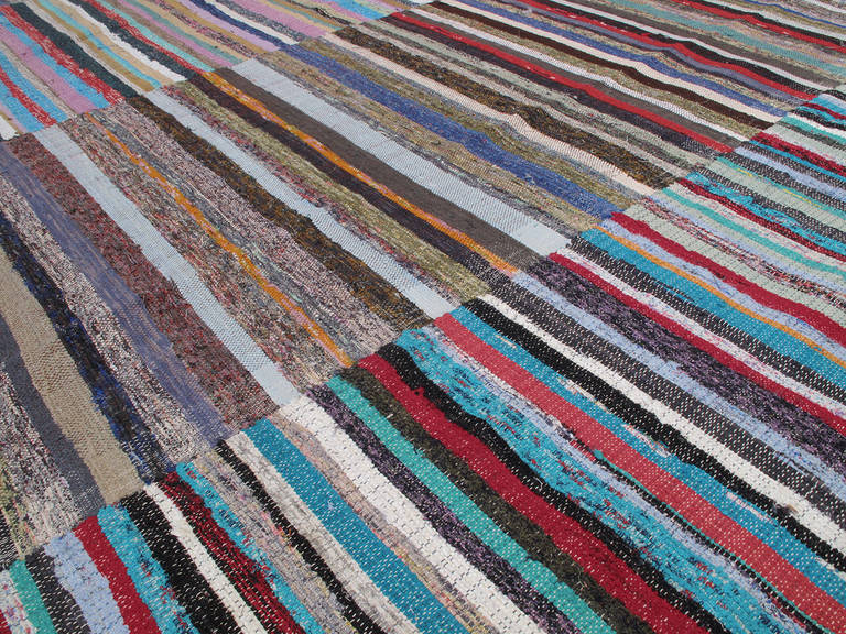 Hand-Woven Very Large Cotton Pala Kilim Rug