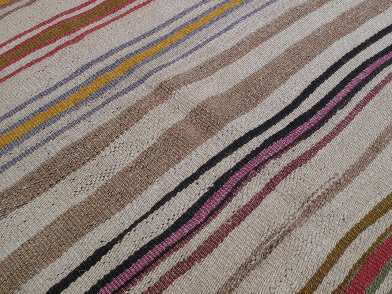 Striped Kilim Wide Runner Rug In Good Condition In New York, NY