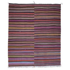 Large and Colorful Striped Kilim