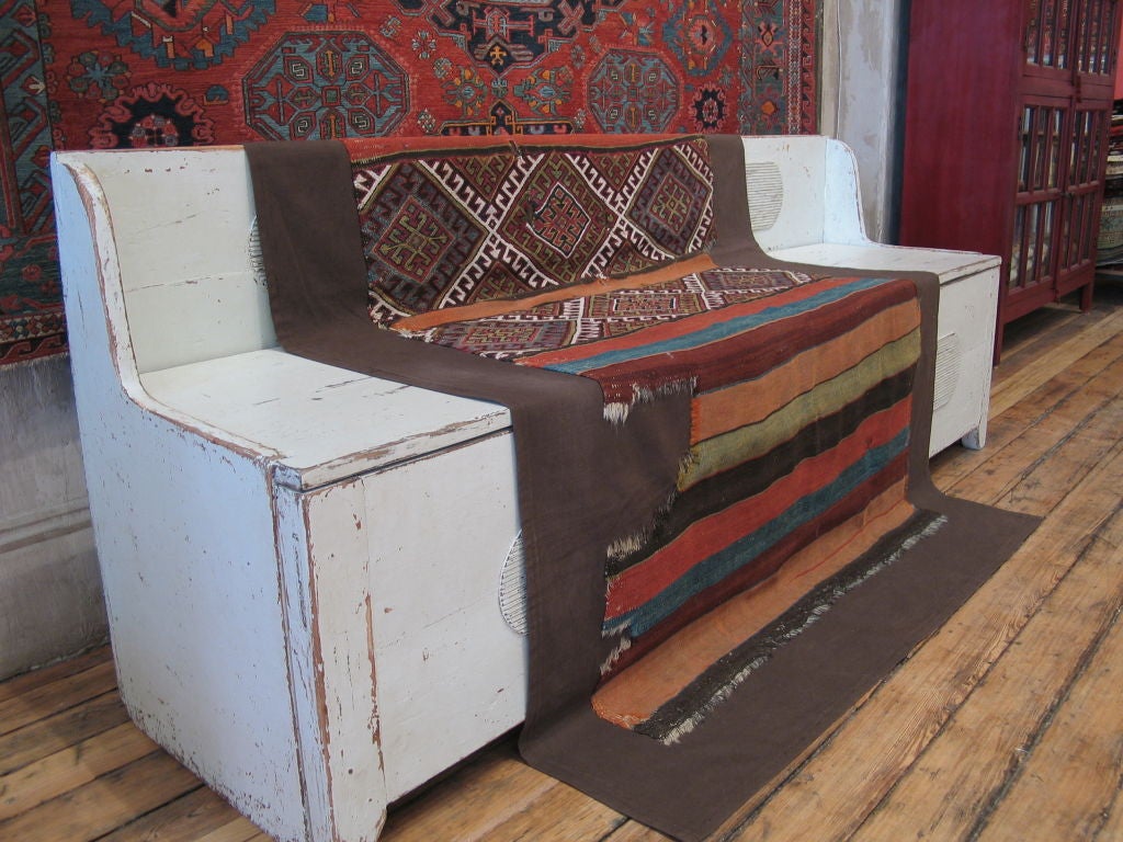 Turkish Antique Anatolian Kilim, Grain Sack Rug