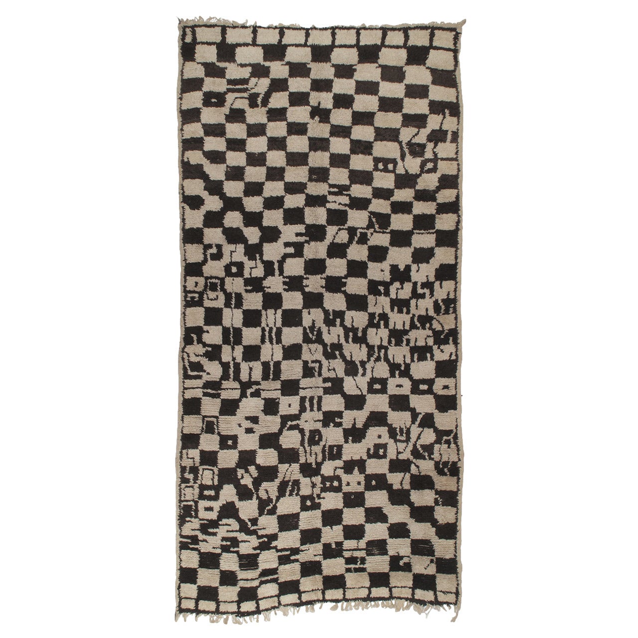 "Chessboard Boogie Woogie, " Moroccan Berber Carpet