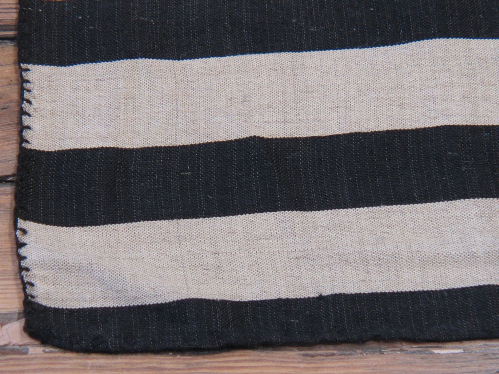 Persian B&W Striped Kilim