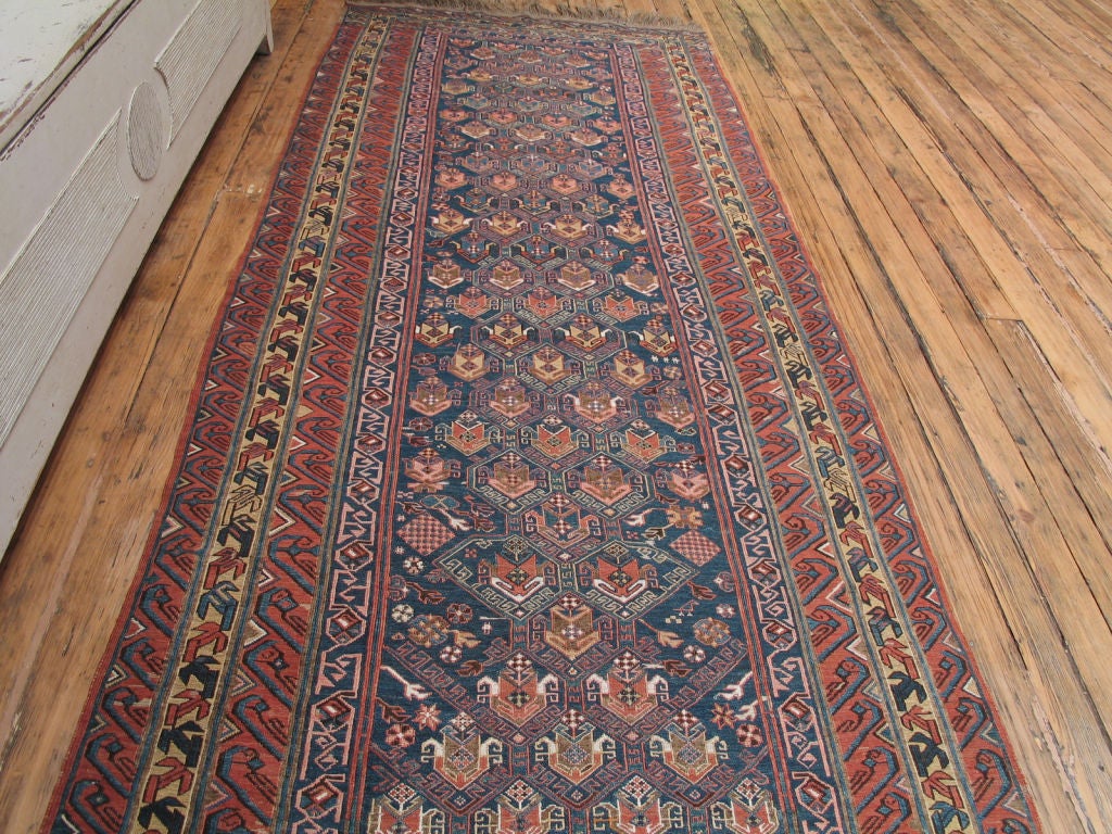Antique Sumak Runner Rug In Excellent Condition In New York, NY