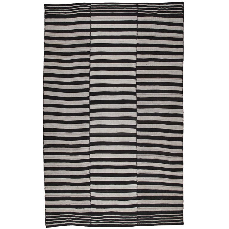 B&W Banded Kilim