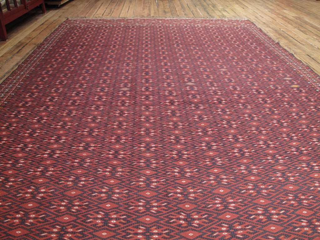 Antique Turkmen Palas, Kilim Rug In Good Condition For Sale In New York, NY