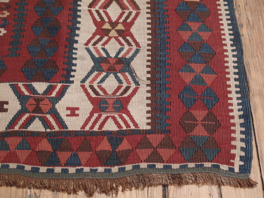 Turkish Antique Kagizman Kilim Rug For Sale