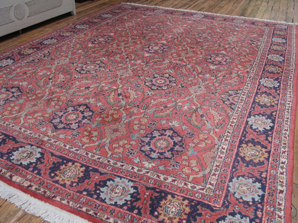 Sparta carpet or rug. A vintage Turkish rug or carpet with warm colors and soft wool, featuring a classical design.