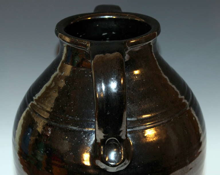 Old North Carolina Art Pottery Metallic Black Vase 2