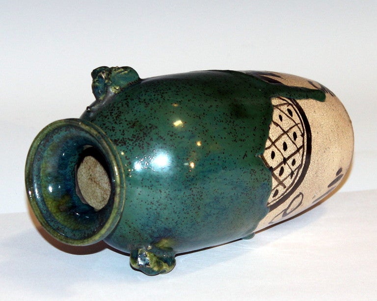 Antique Oribe Tea Ceremony Vase In Excellent Condition In Wilton, CT