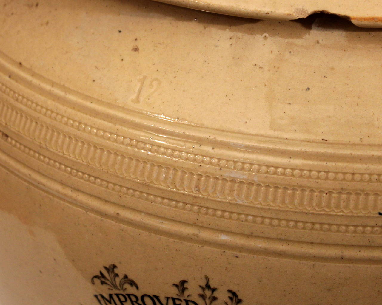 19th Century Huge Antique Doulton Lambeth Bread Pan Crock Stoneware Bowl Jardiniere 12 Gallon For Sale