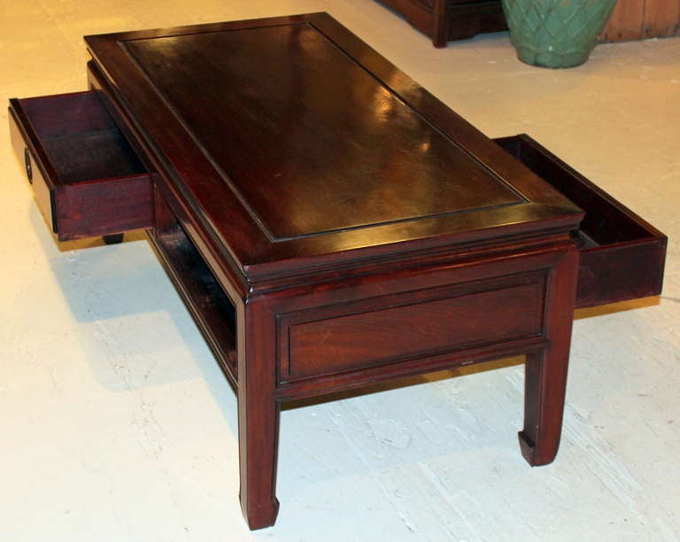 Ming Vintage Chinese Hardwood Rosewood Coffee Low Long Table
