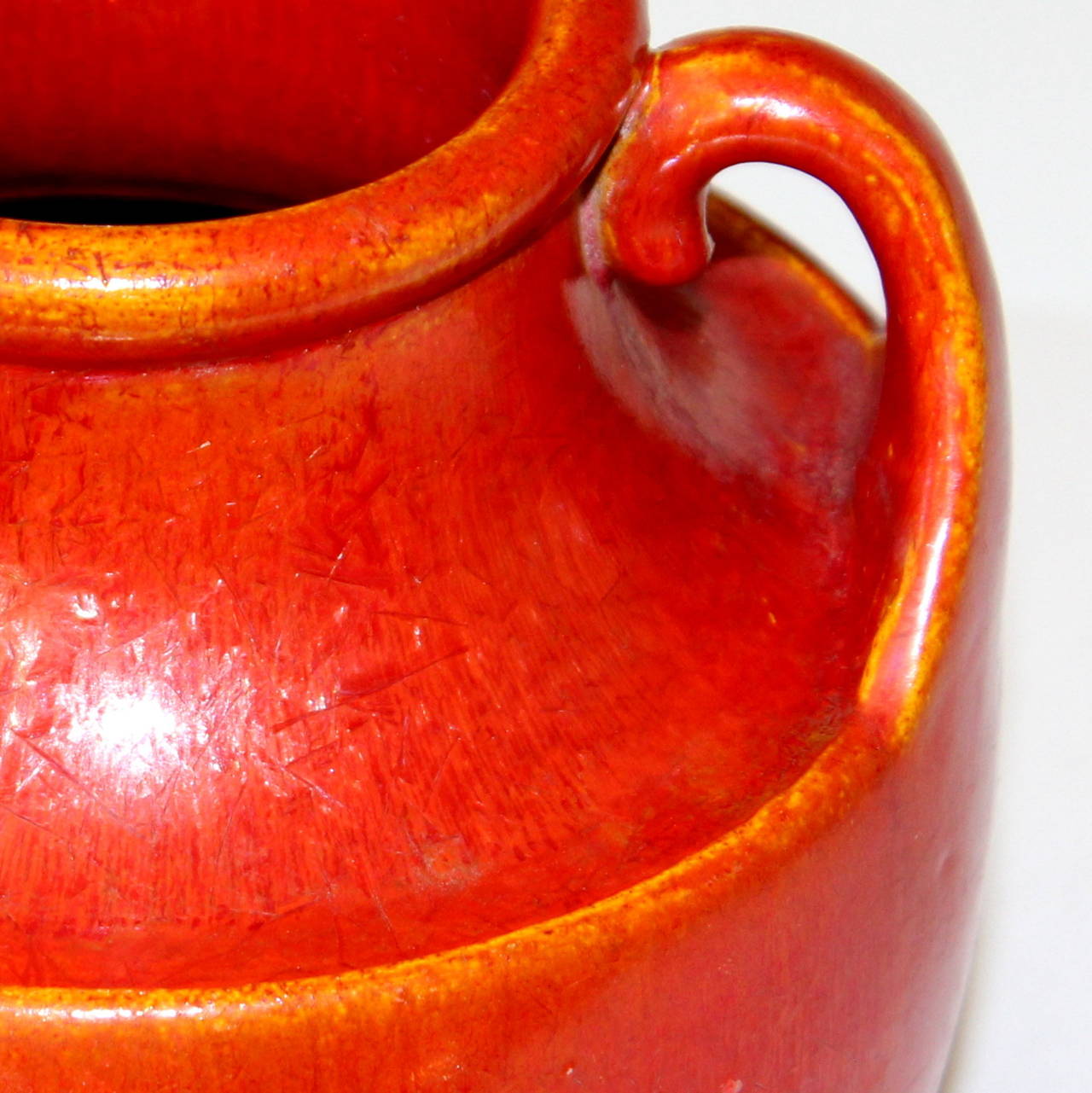 Awaji Pottery Art Deco Vase in Crystalline Chrome Red Glaze 1