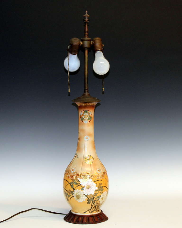 Satsuma lamp by the Kinkozan studio in Kyoto, circa 1910.