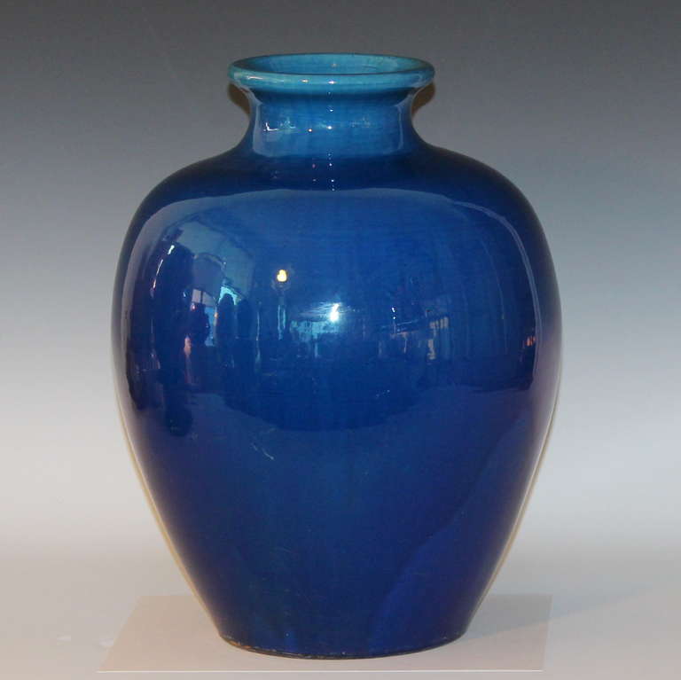 antique blue ceramic vase