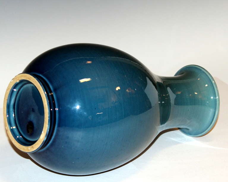 Japanese Awaji Pottery Monochrome Vase