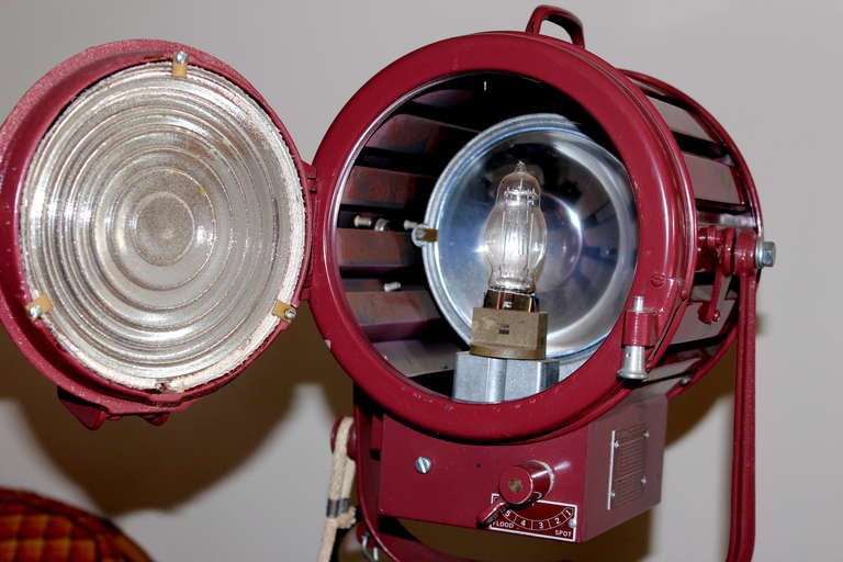 Steel Pair Vintage Industrial Stage Studio Spot Flood Lights Lamps Mole Richardson 407