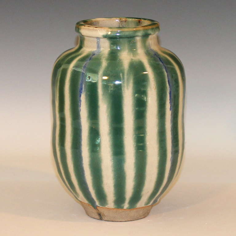 Antique Japanese Shigaraki Art Pottery Tsubo Jar Vase, circa 1900.