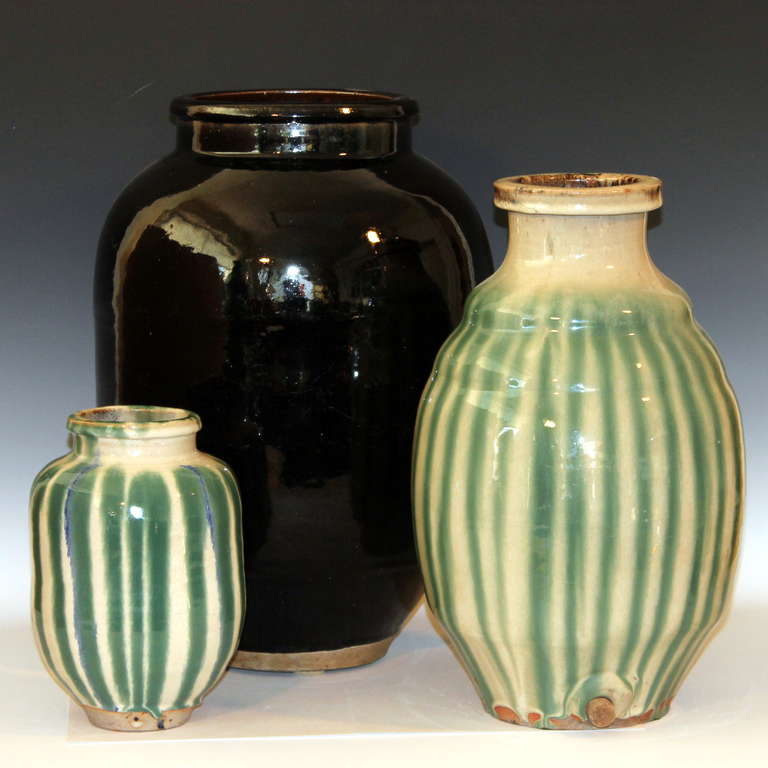 Antique Japanese Shigaraki Art Pottery Tsubo Jar Vase 2