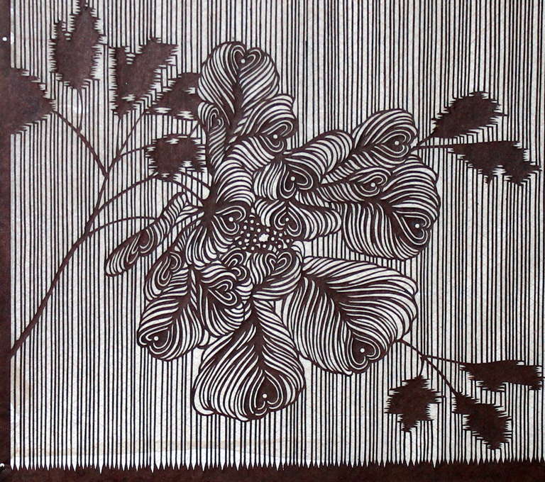 George III Antique Japanese Kimono Fabric Stencil Katagami