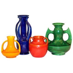 Collection Awaji Pottery Vases in Art Nouveau and Deco Forms
