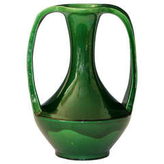 Awaji Pottery Strap Handle Vase