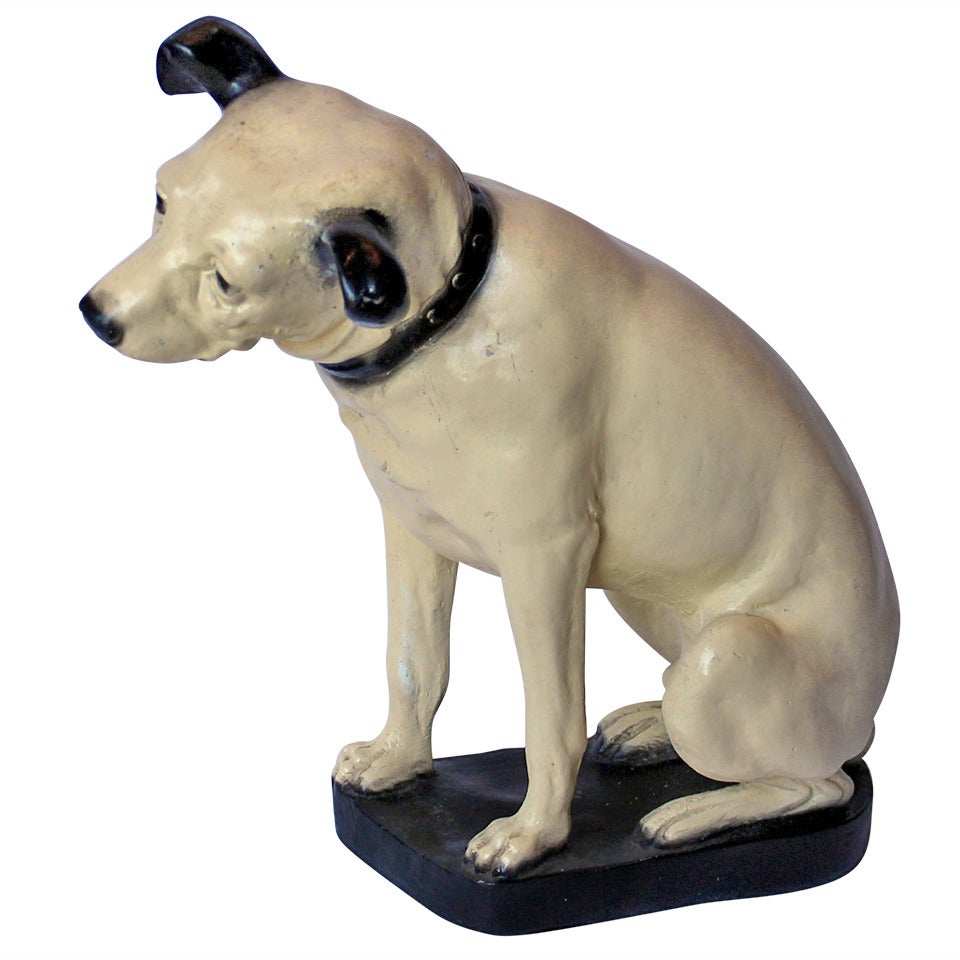 NIPPER F/S w/Tracking# Licensed Victor Nipper the dog pottery figurine 13cm 