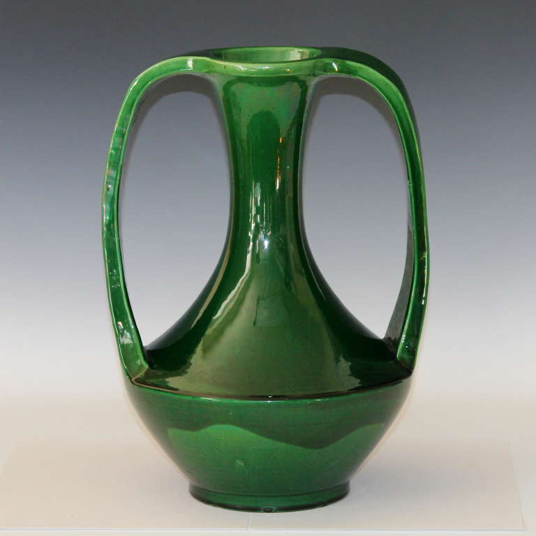 Awaji Pottery Strap Handle Vase 2