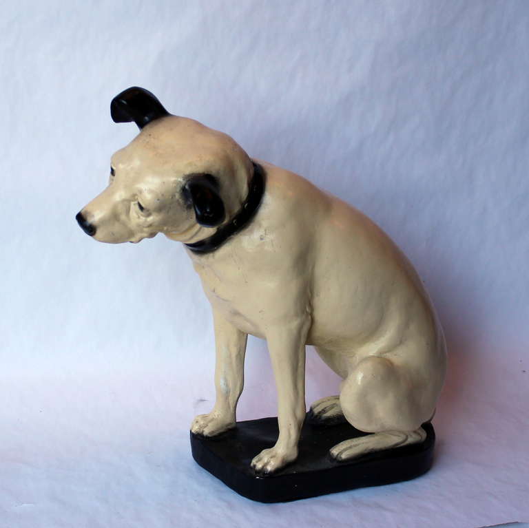 Nipper the RCA dog in painted plaster. 14 1/2