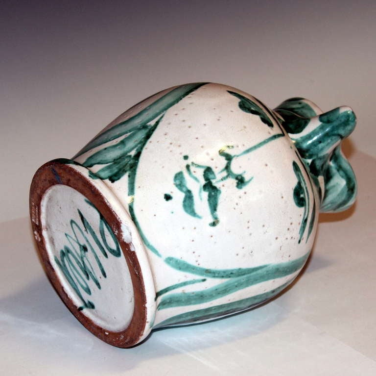 Mid-20th Century Vintage French 1950's Modern Vallauris Robert Picault Face Pitcher Vase Picasso