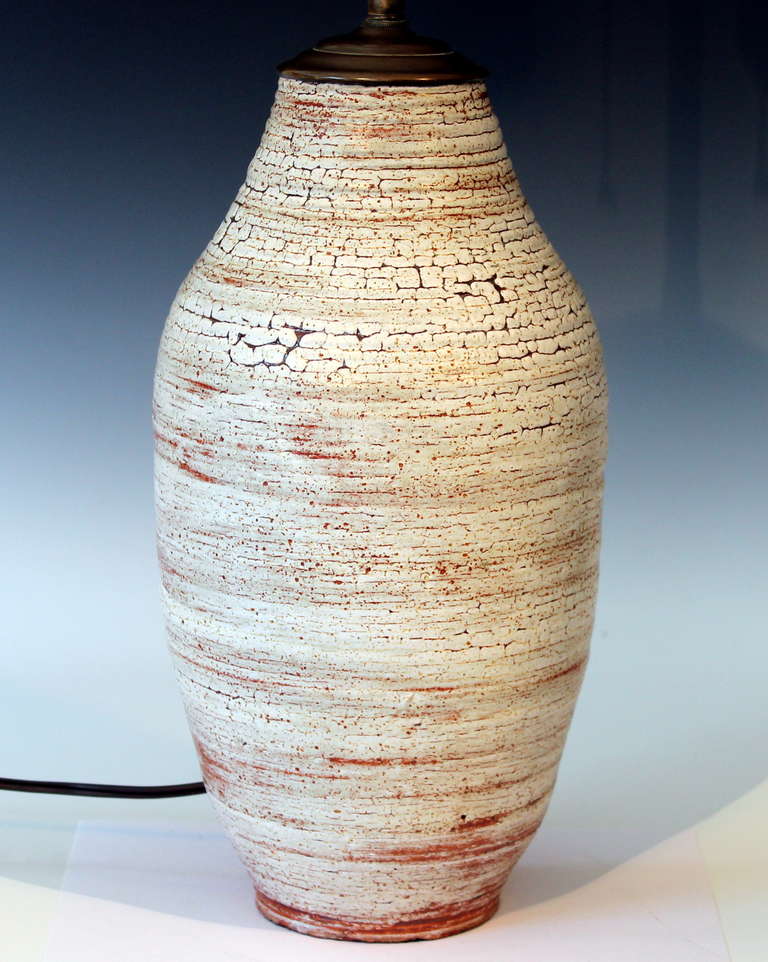 Brutalist Atomic Age Studio Pottery Lamp