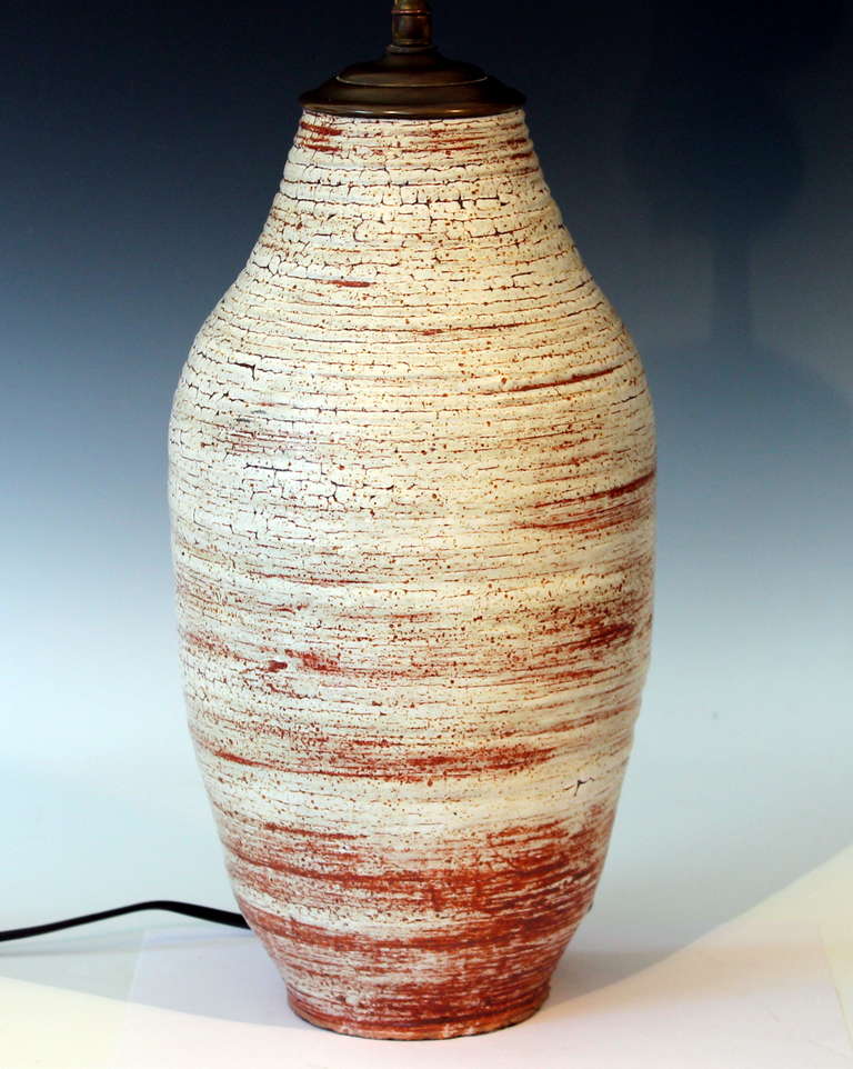 American Atomic Age Studio Pottery Lamp