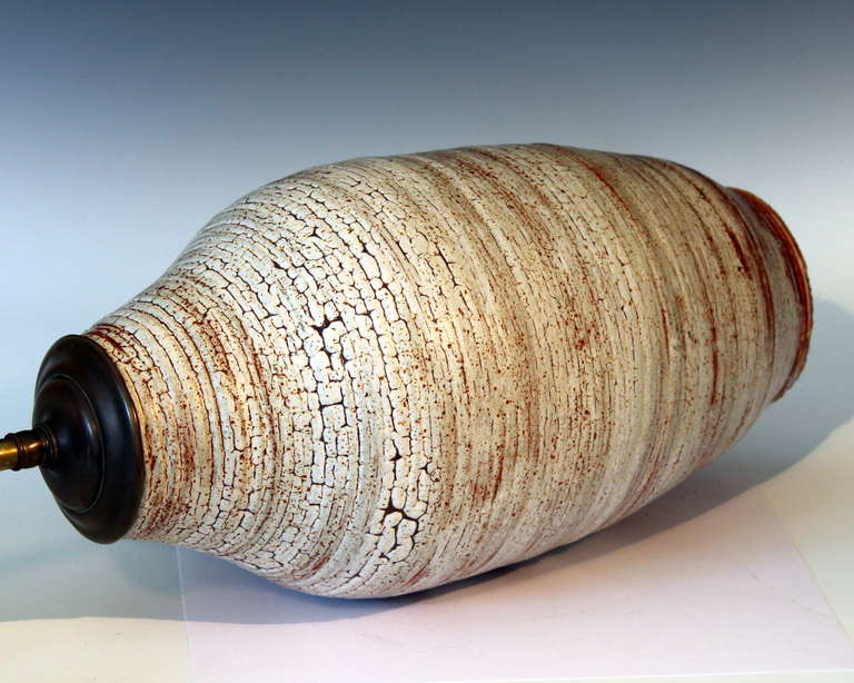 Mid-20th Century Atomic Age Studio Pottery Lamp