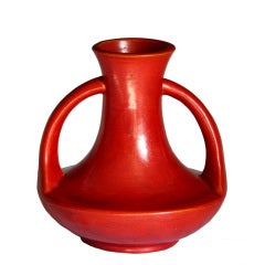 Awaji Vase in Chrome Red Glaze