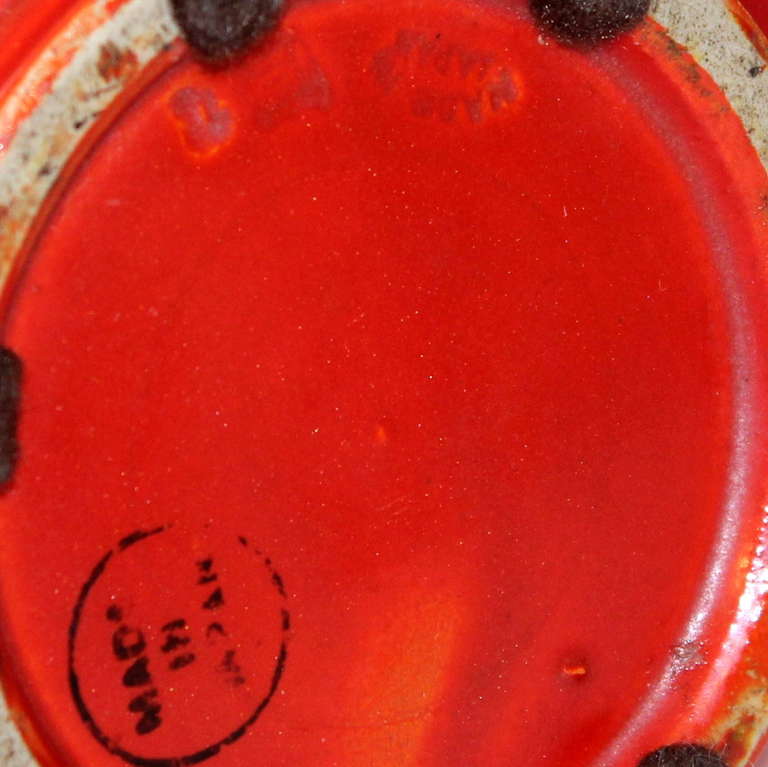 Awaji Pottery Vase in Red Monochrome 1