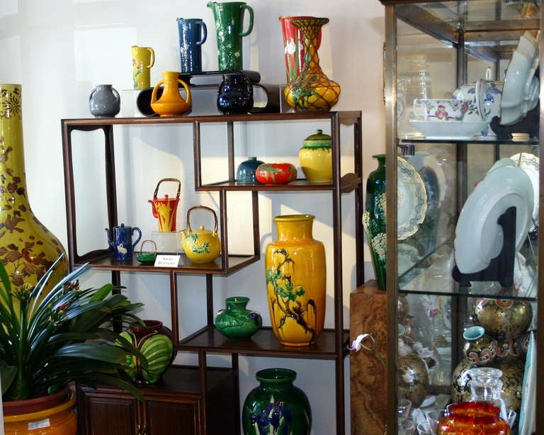 Awaji Pottery Vase in Crystalline Drip Glaze For Sale 1