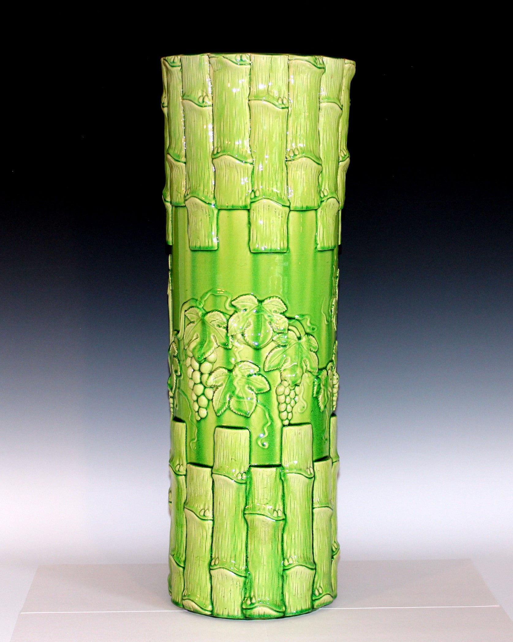 Kyoto Pottery Stick Umbrella Stand in Lime Green Glaze