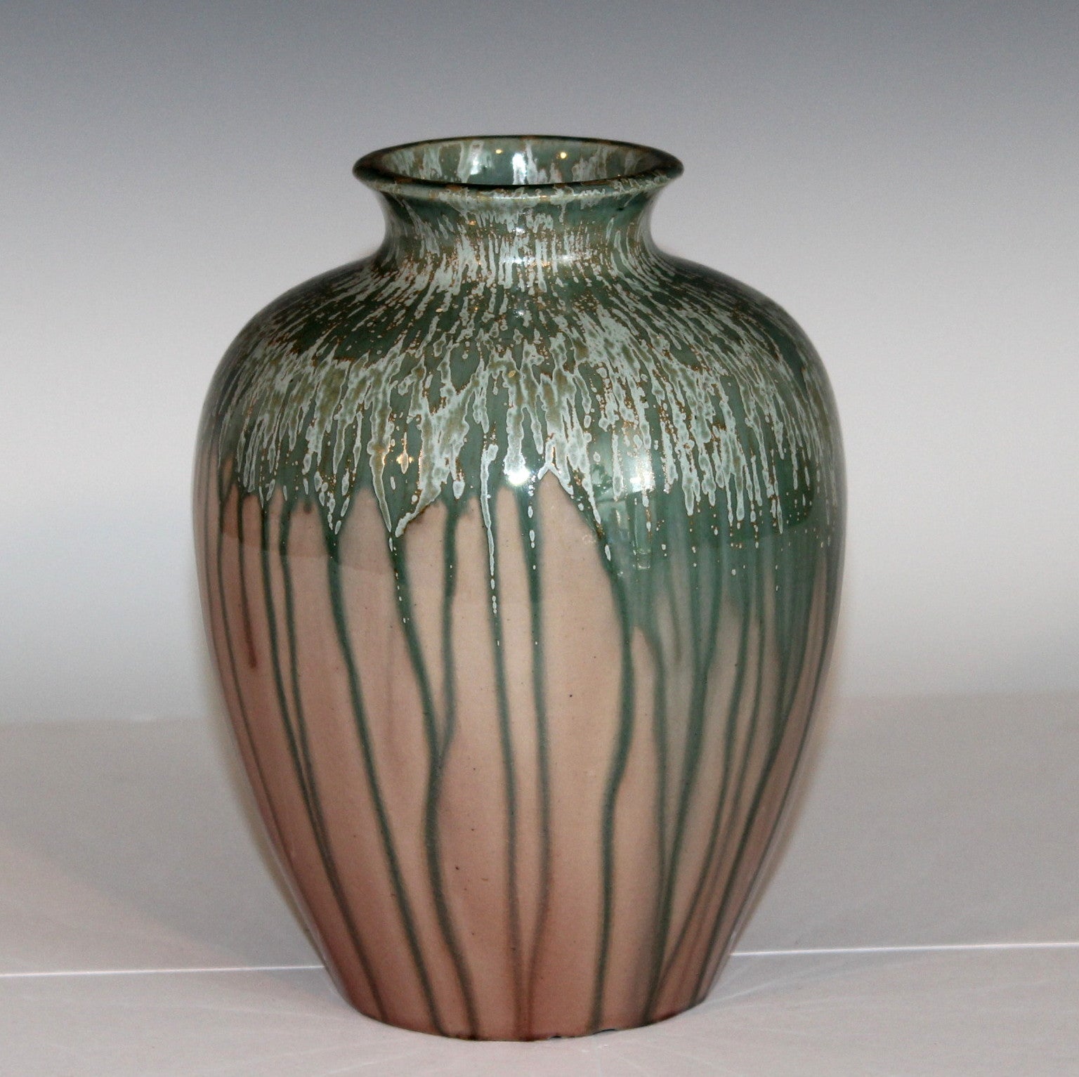 Awaji Pottery Vase in Crystalline Drip Glaze For Sale