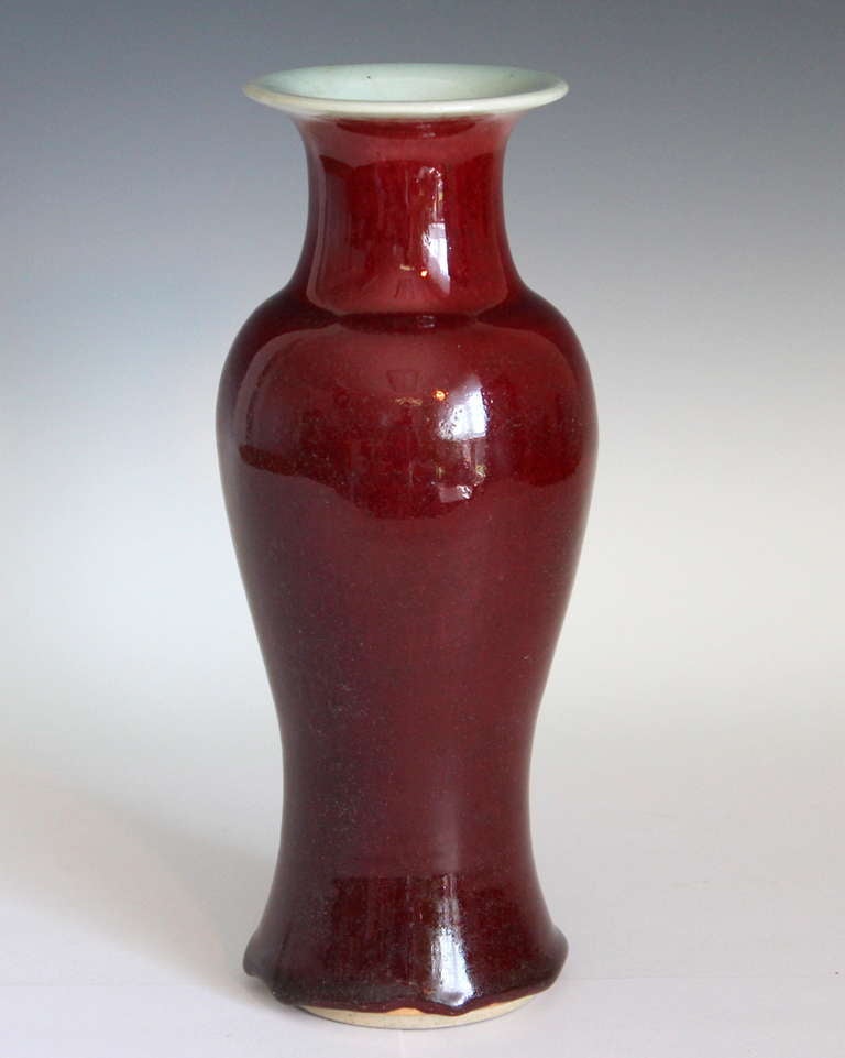 Antique Chinese Porcelain Ox Blood Vase In Good Condition In Wilton, CT
