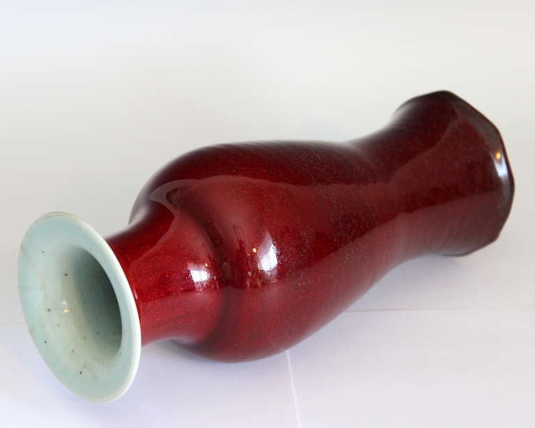 Antique Chinese Porcelain Ox Blood Vase 3