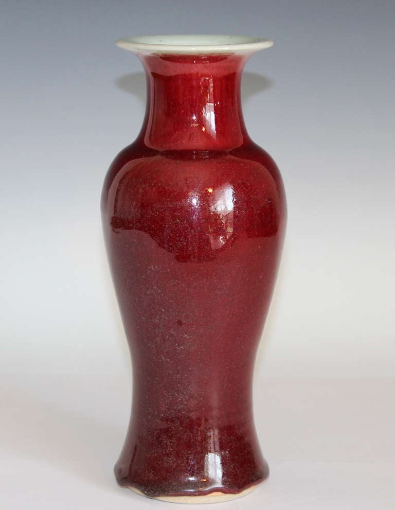 Antique Chinese Porcelain Ox Blood Vase 6